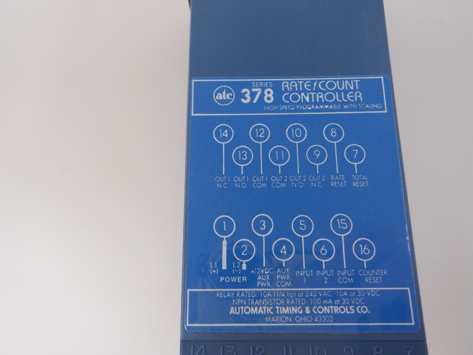 ATC 378A 200 Q 60 LX Rate Counter Controller new