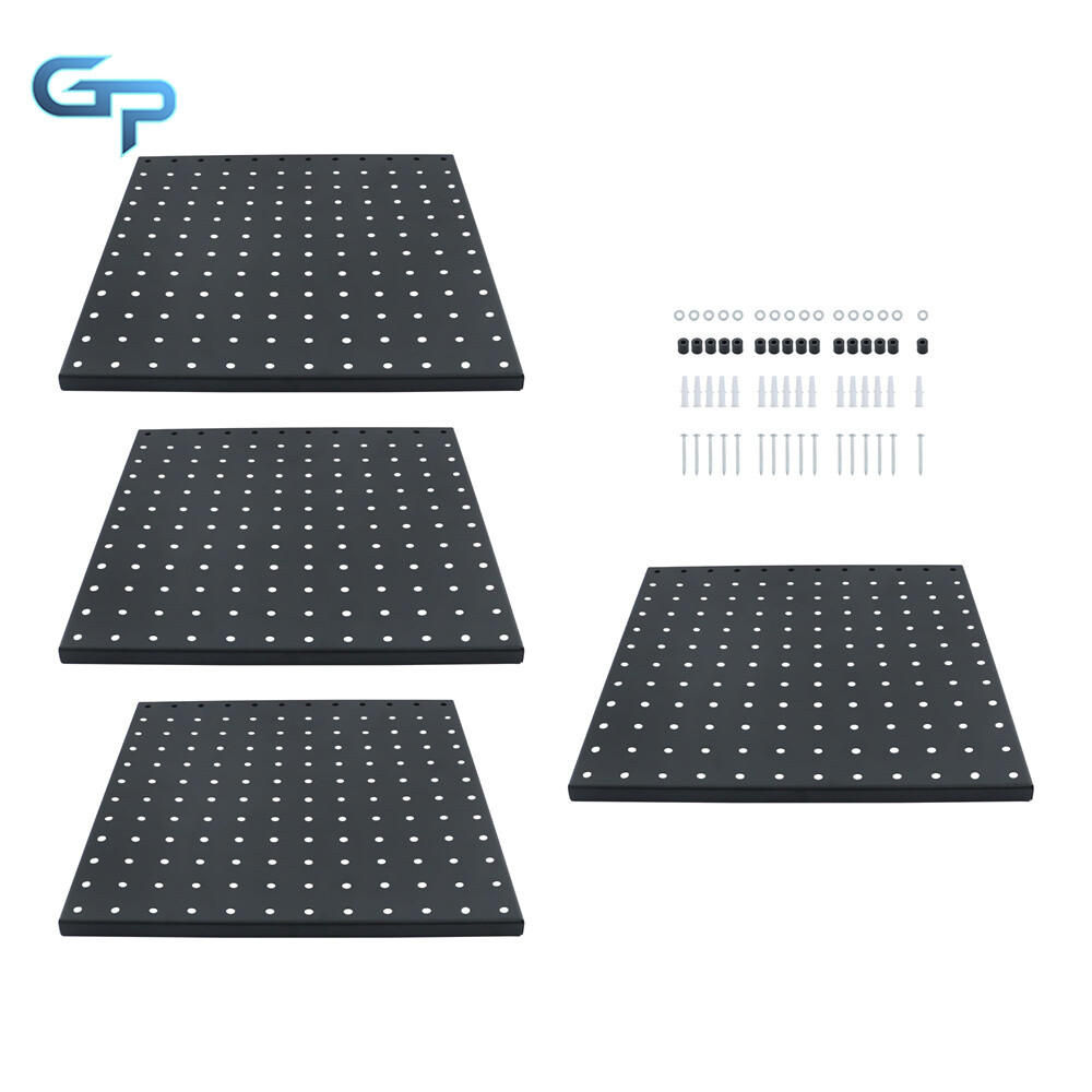 4 Pack Metal Pegboard Panels Black Pegboards Wall Organizer For Walls Home