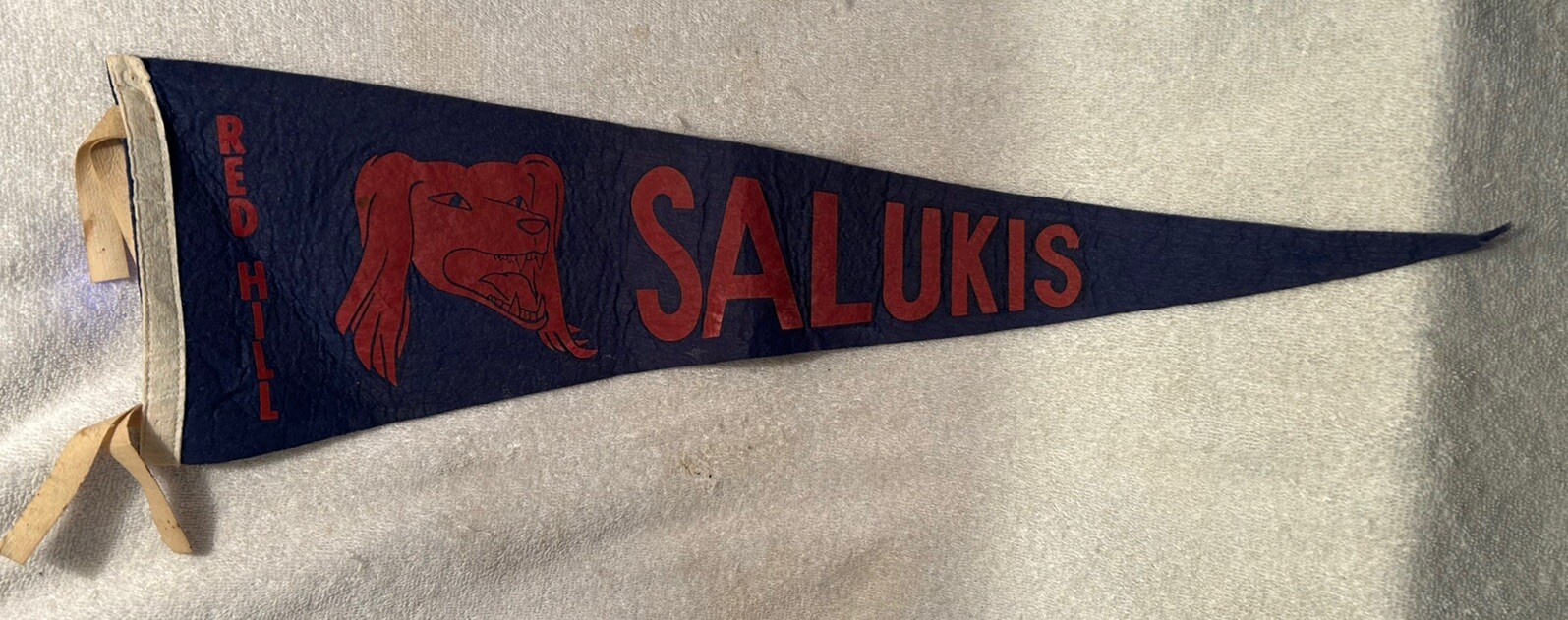Vtg. Pennant Red Hill High School Salukis Bridgeport IL 26” 1960s Hard To Find