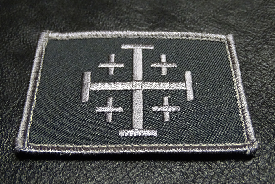 Jerusalem Cross Embroidered Hook Fastener ACU Hook Fastener 3.0x2.0 inches Patch