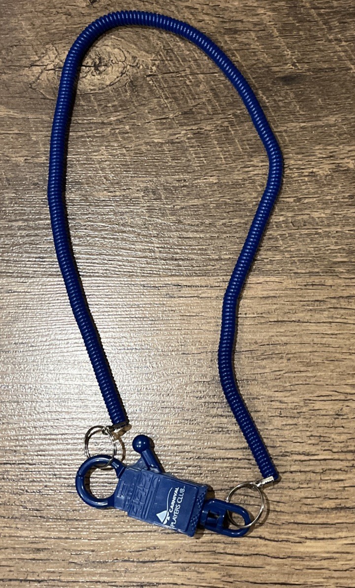Carnival Cruise Casino Bungee Cord Card Holder Blue Players Club Gift Gambling