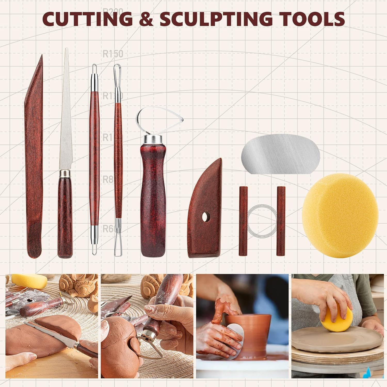 23PCS Clay Tools Sculpting, Ceramic & Pottery Modeling Tool, Ceramics Tools Set,