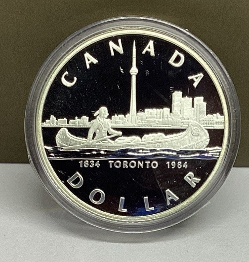 1834-1984 Canada Toronto -150th Anniversary -proof Silver Dollar .500 Silver