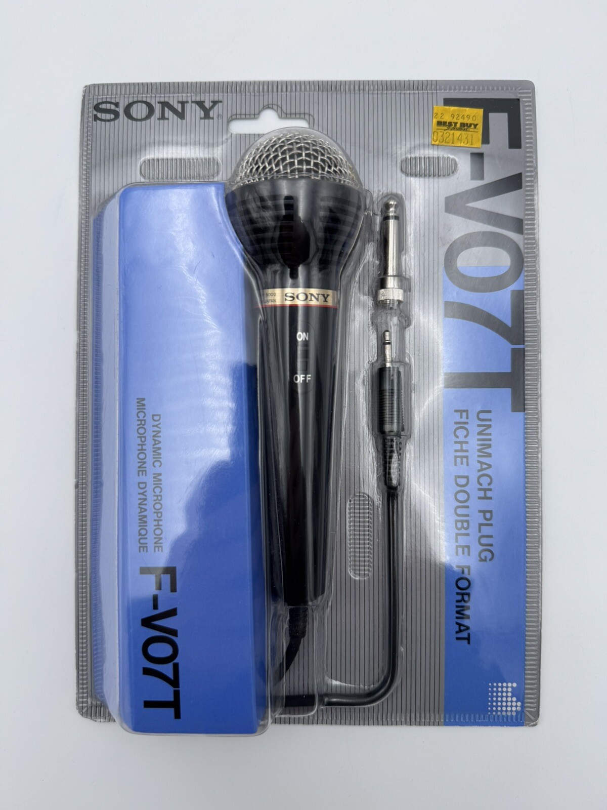 VTG Sony Dynamic Microphone Mic F-V07T Made In Japan NIB NOS!! Mint! New Sealed
