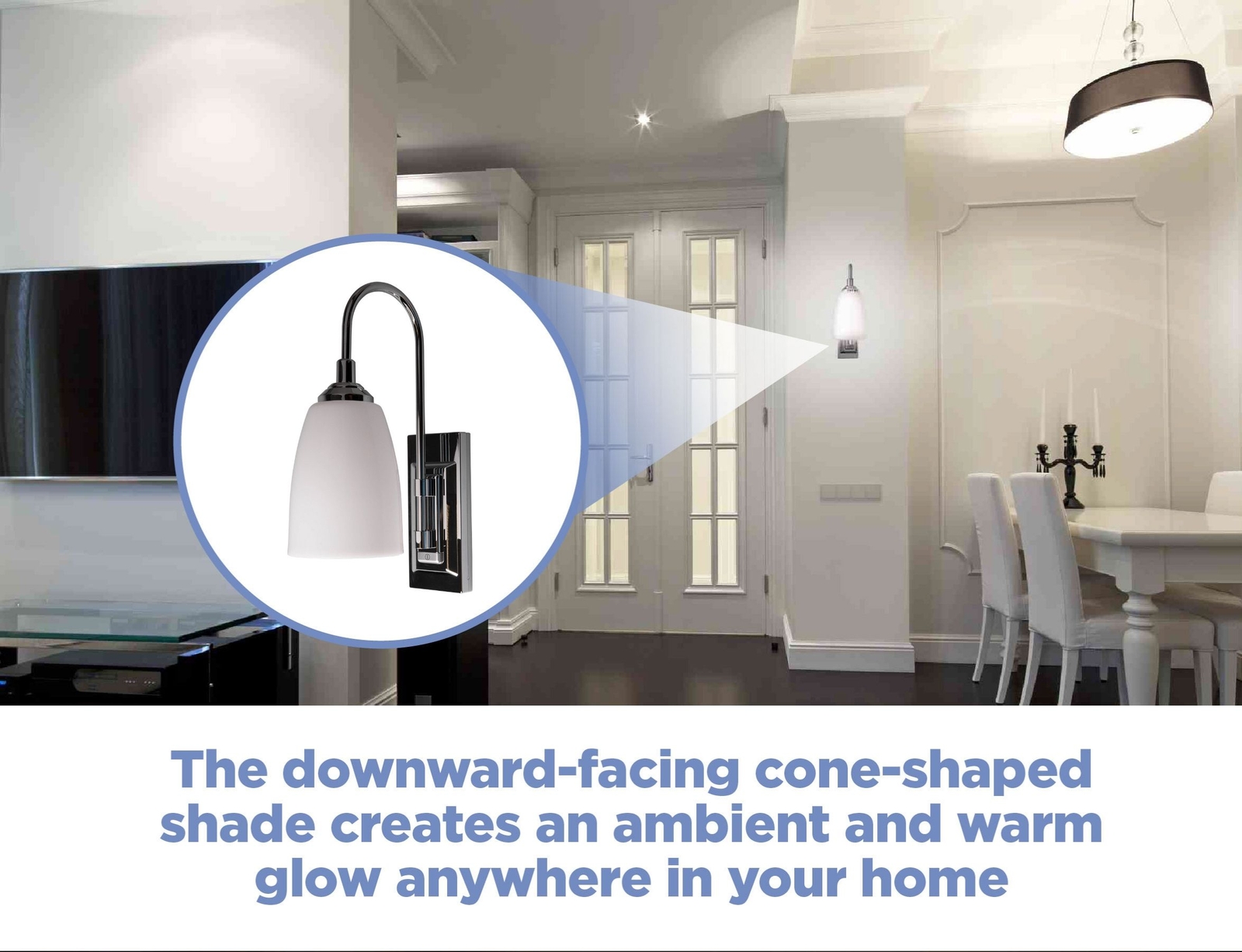 Rite Lite LPL780C Battery-Operated LED Classic Chrome Wall Sconce (2 Pack)