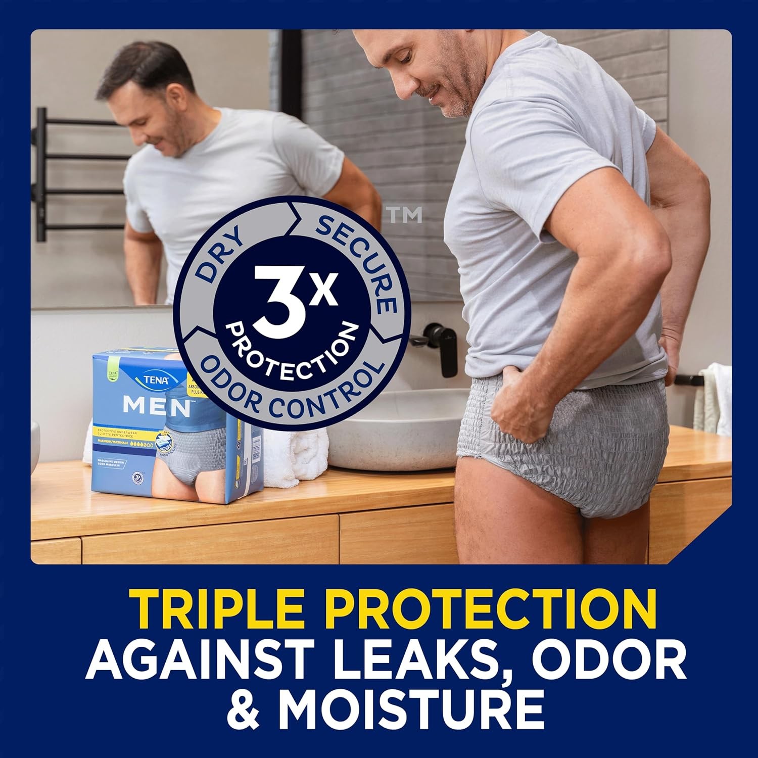 TENA Men Protective Underwear, Max Absorbency, XXL, 14 Count