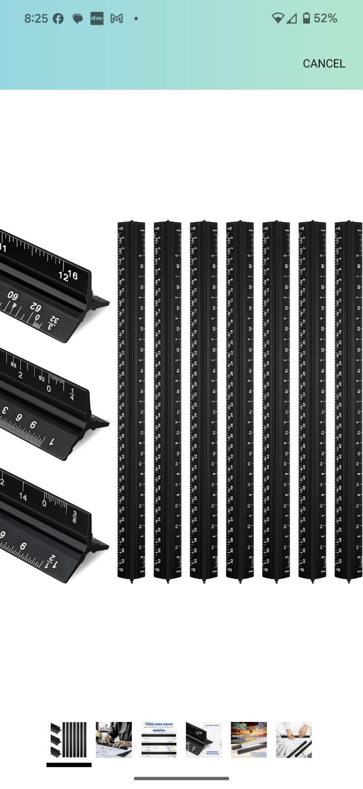Macarrie 10 Pcs Architectural Scale Triangular Ruler 12" Architect Engineers...