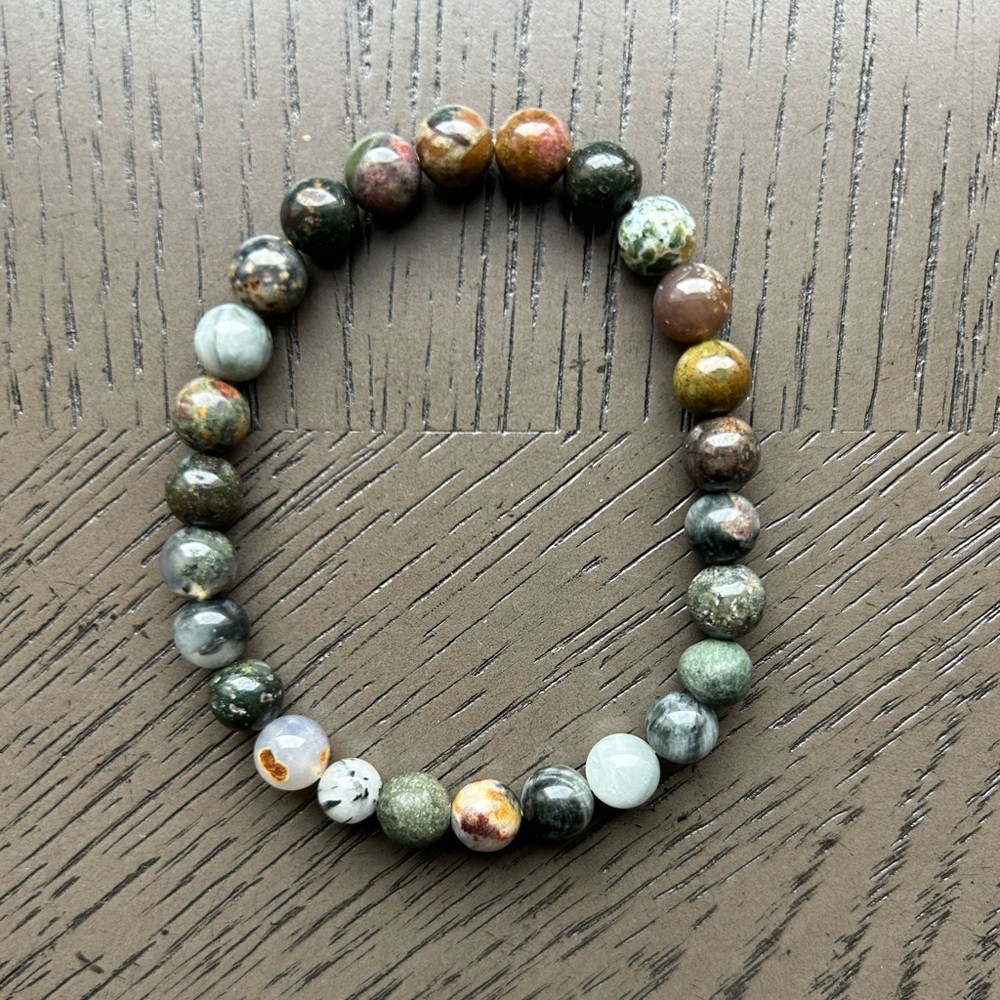 Galaxy agate/Eagle eye bracelet 7-8mm SIZE 6.5-7’