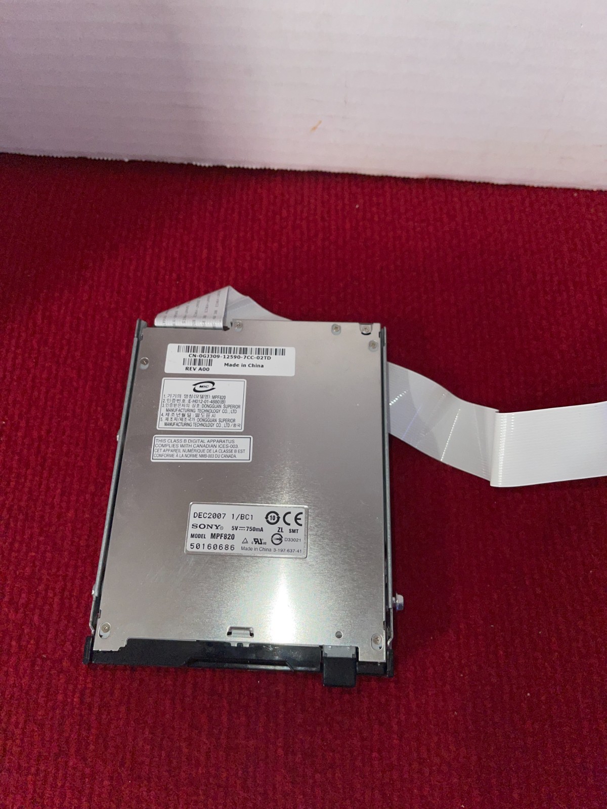 SONY MPF820 1.44MB 3.5" IDE Floppy Drive - Internal Slim Line Form Factor