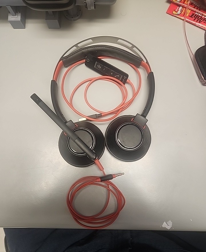 POLY MODEL: C5200 Black/Red Wired On-Ear Headset Boom MIC