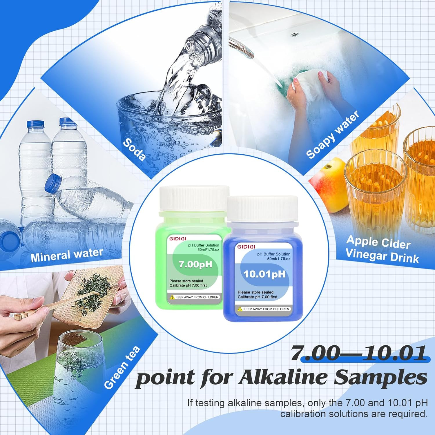 Ph Calibration Solution Kit (4,7,10 Ph Buffer Solution) & Ph Electrode Storage S