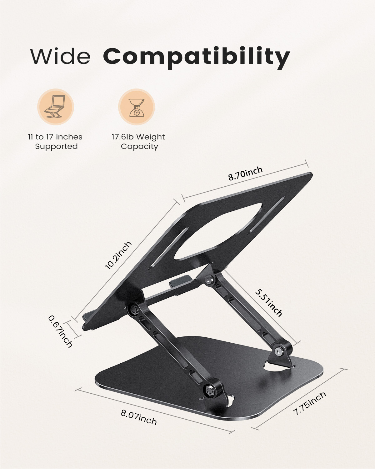 Adjustable Height &Angle Sturdy Aluminum Alloy Computer Notebook Stands Holders