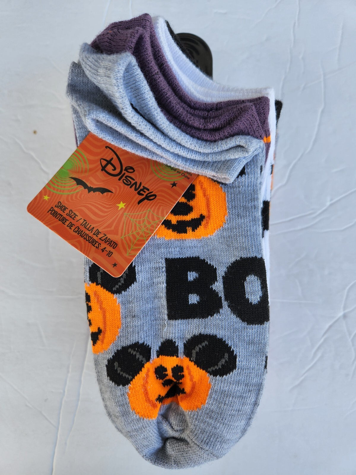 10 PAIRS SOCKS DISNEY SHOE SIZE 4.10 NEW WITH TAGS BOO! HALLOWEEN