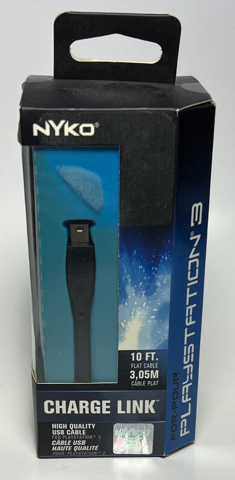 SEALED In Box Nyko Charge Link High quality USB Cable for Playstation 3 - 10ft