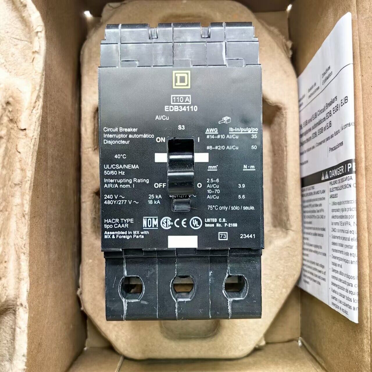 SQUARE D EDB34110 circuit breaker NEW