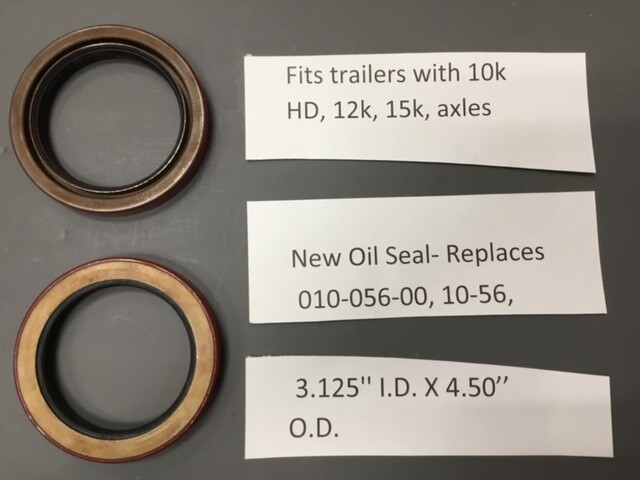 10k-16k Trailer Axle Seal k568217, 10-56, fits #120 &160 spindle,  2 Pack!