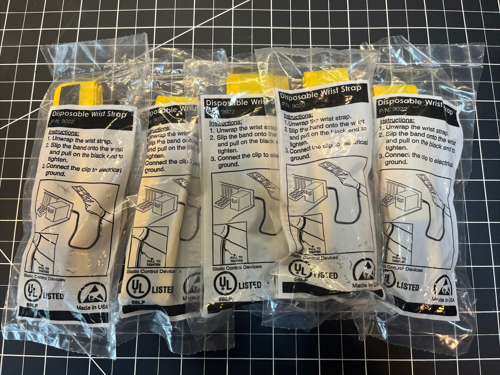 5 Each - 3M 9022 Disposable Wrist Strap Static Control Device
