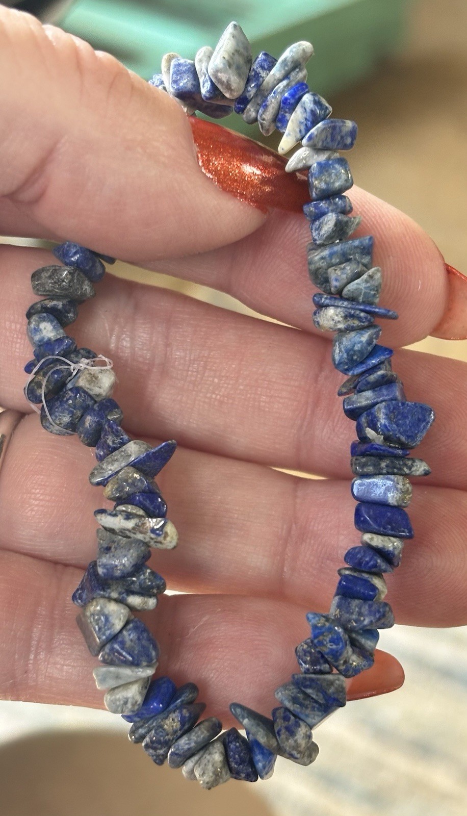 Lapis Lazuli Bracelet Stretchy Gemstone Healing Crystal Beaded Bracelet One Size