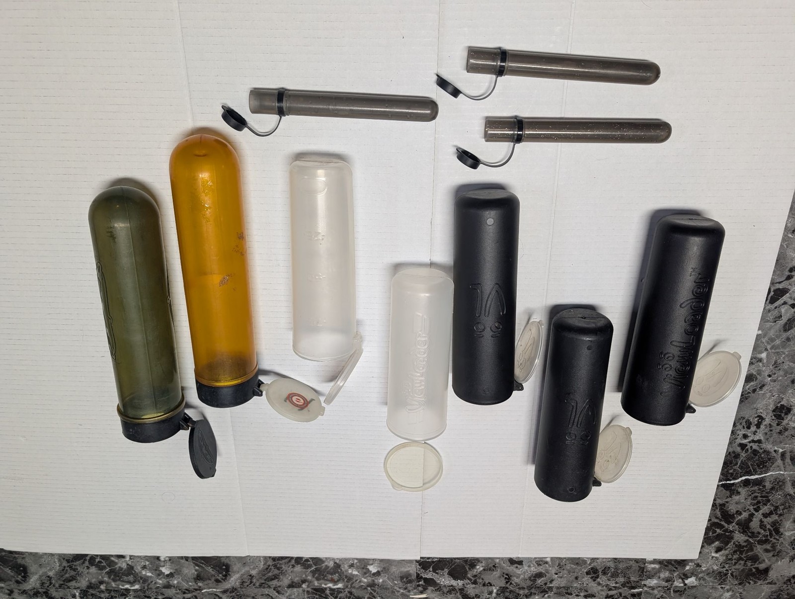ViewLoader Paintball Pod Set 7 Pods 4 Inserts Used Mixed Colors VL Loader Bundle