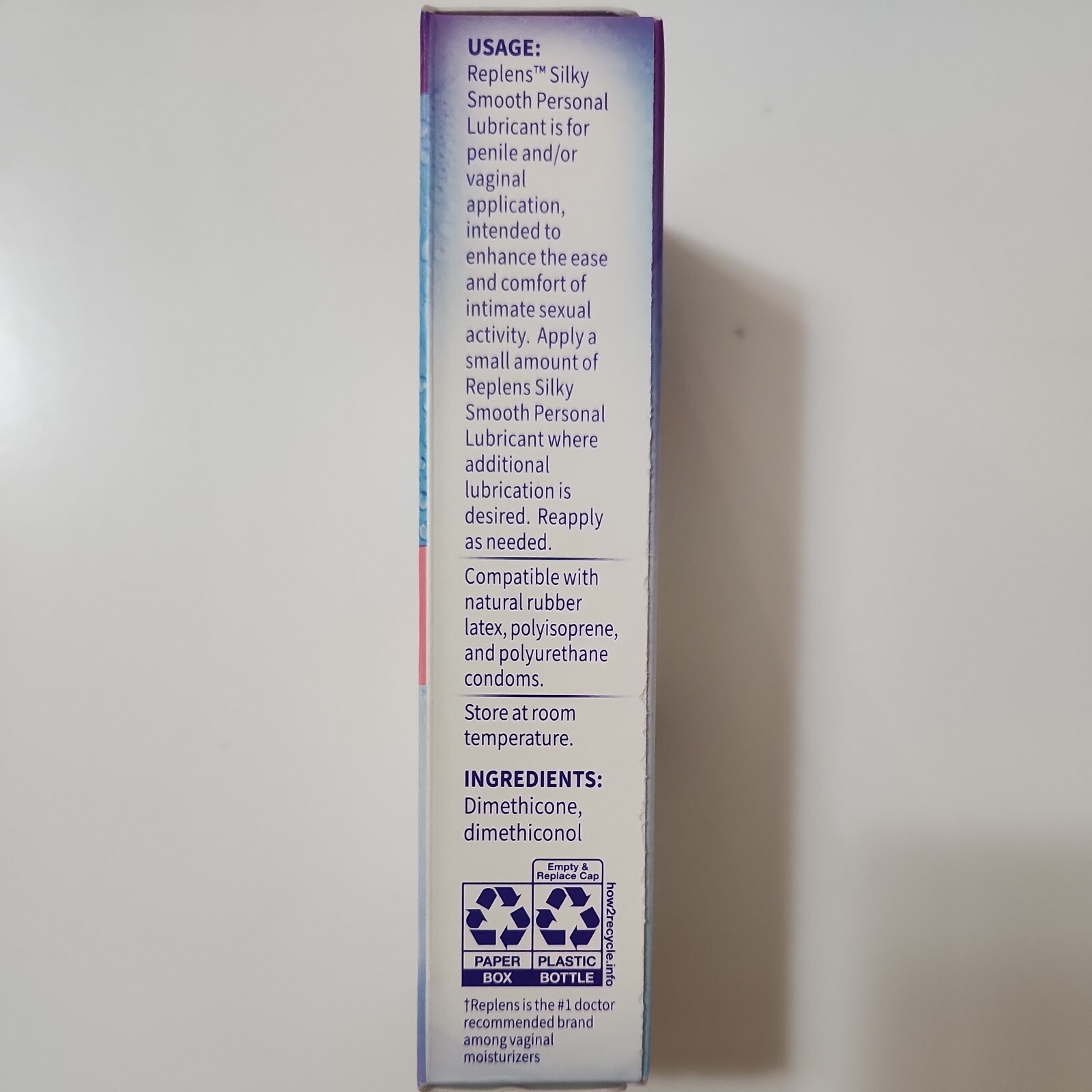 Replens Silky Smooth Personal Lubricant For Continuous Pleasure 2.7 oz Exp 2026+