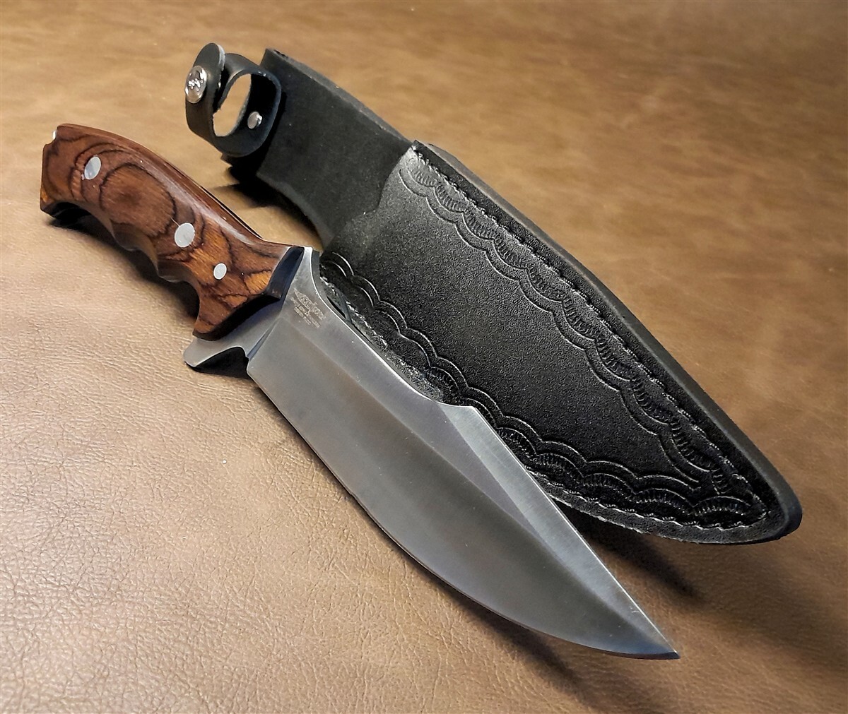 Gil Hibben Legacy Fighter IV Knife And Black Leather Sheath GH5112