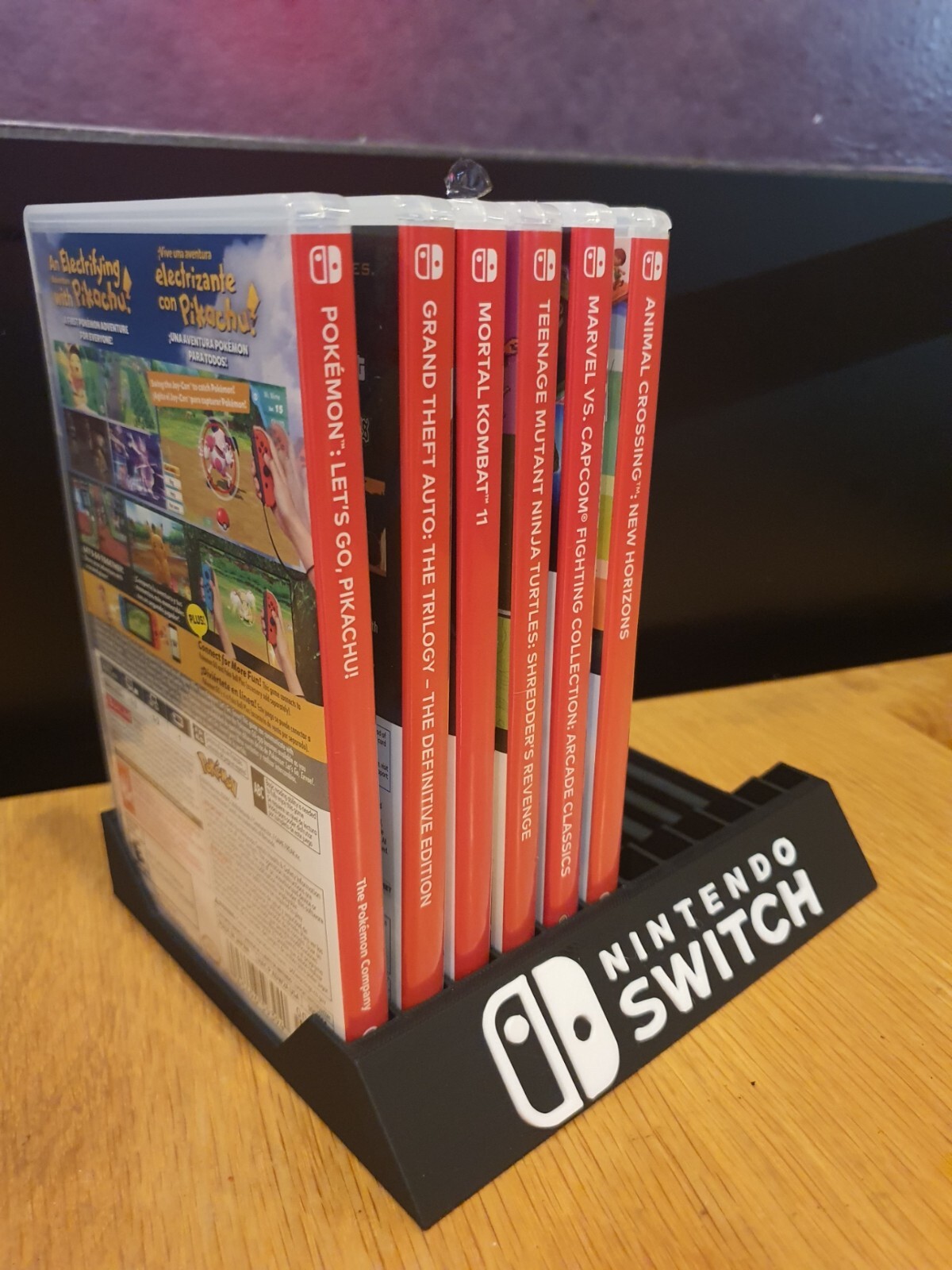 Nintendo Switch Game Case Holder Videogames Gameroom Storage Display Shelf Table