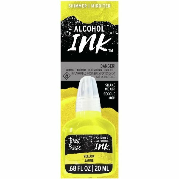 Brea Reese, Alcohol Ink,  .68 oz, Shimmer Alcohol Ink, Yellow Alcohol Ink