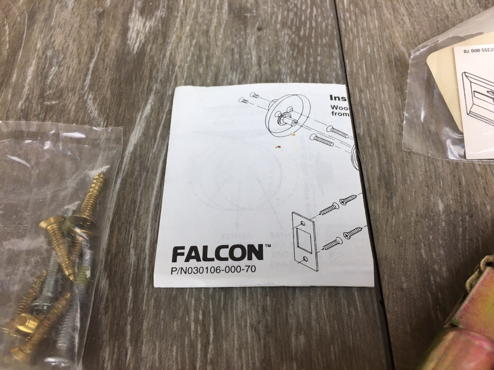 Falcon Indicator Deadlock W/ Key 2 3/4” Backset Lipless D87 1605 NOS