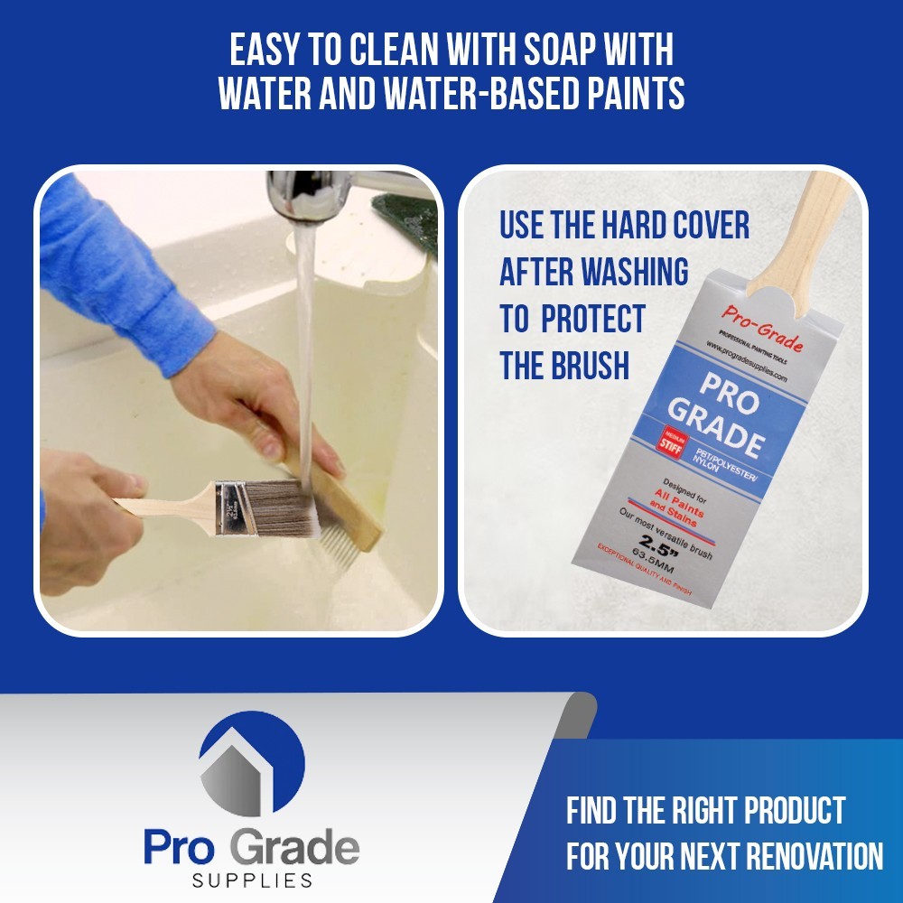 Pro Grade - Paint Brushes - 12Ea 2.5" Angle Brushes