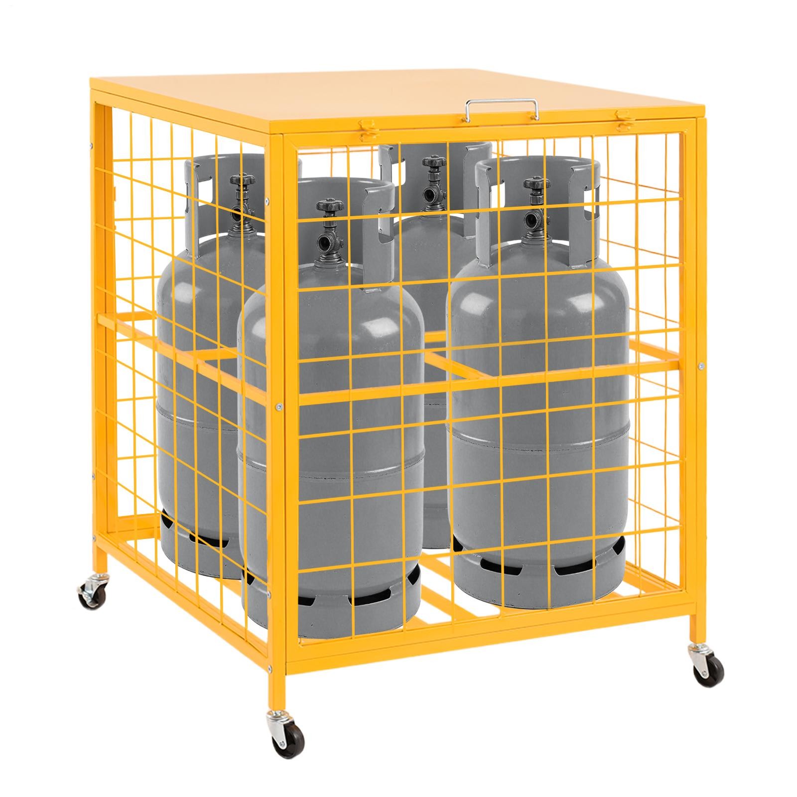Horizontal Cylinder Storage Cabinet 4x33lb Capacity Propane Storage Cage