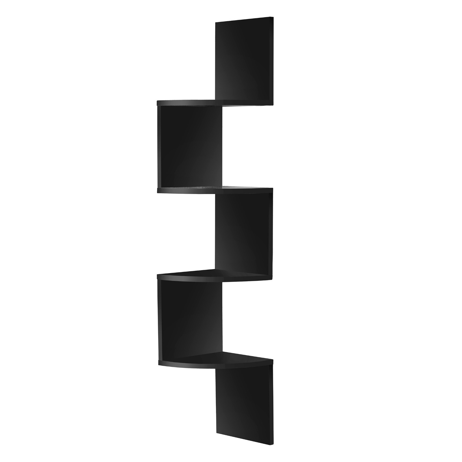 5-Tier Zig Zag Geometric Corner Wall Book Shelf Unit, Floating Wall Shelf