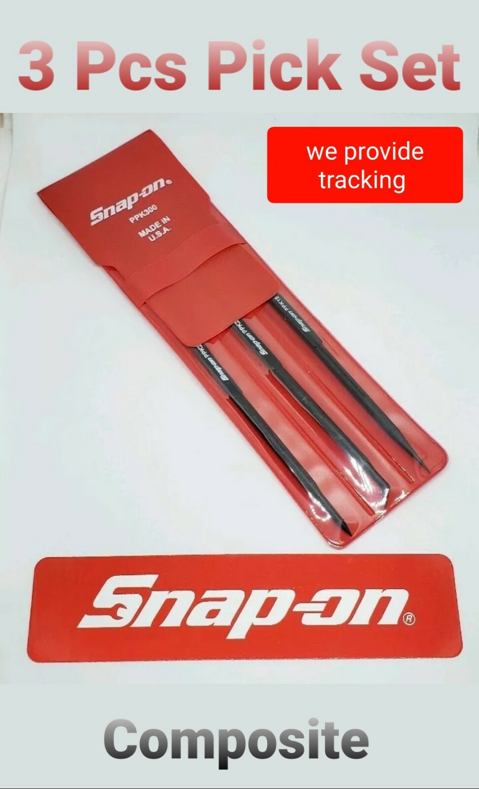 Snap On Tools 3 PC Pick Set. Specialty Composite material NEW!!!!!!!!!!! PPK300
