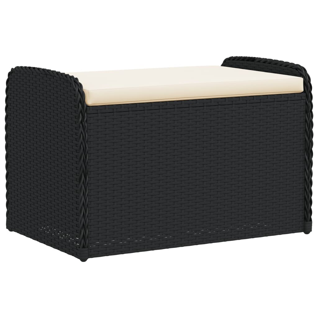 Storage Bench with Cushion Outdoor Garden Seat Furniture Poly Rattan vidaXL