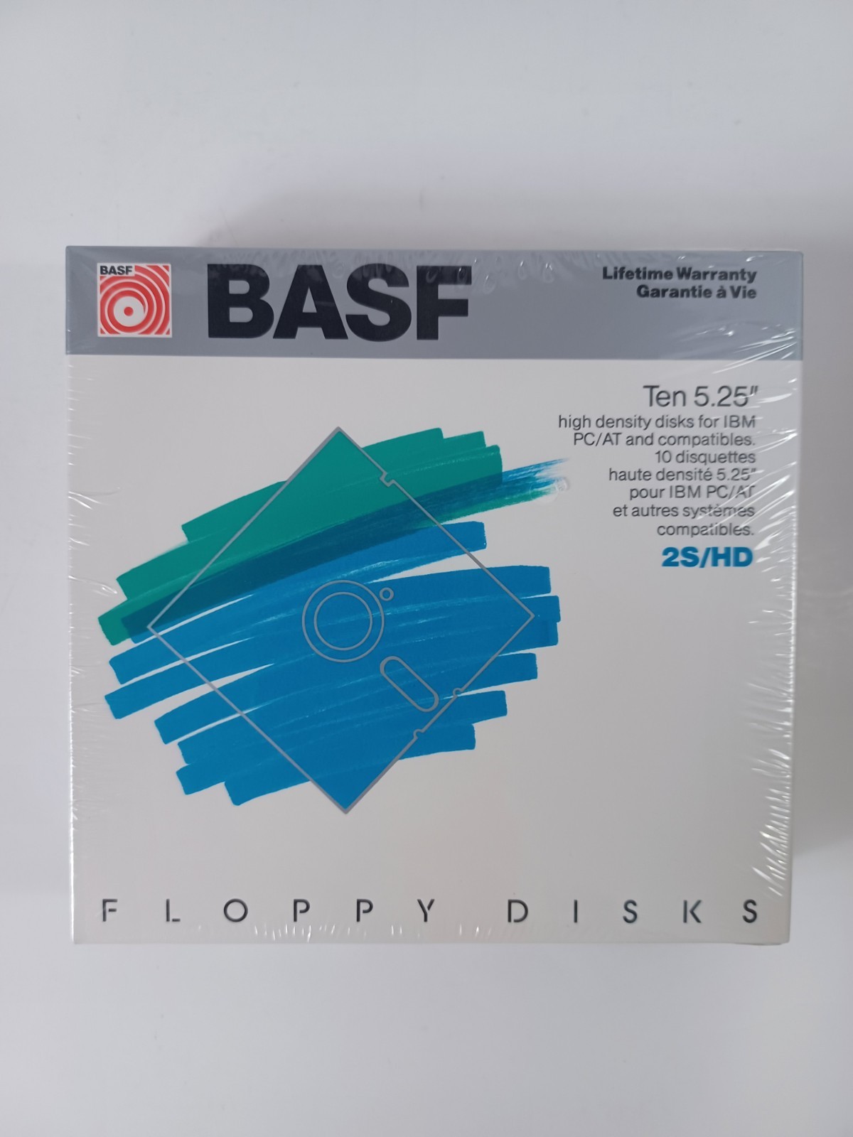 BASF 5.25" Floppy Disks - 2S/HD Ten Disks High Density Vintage Sealed Free Ship