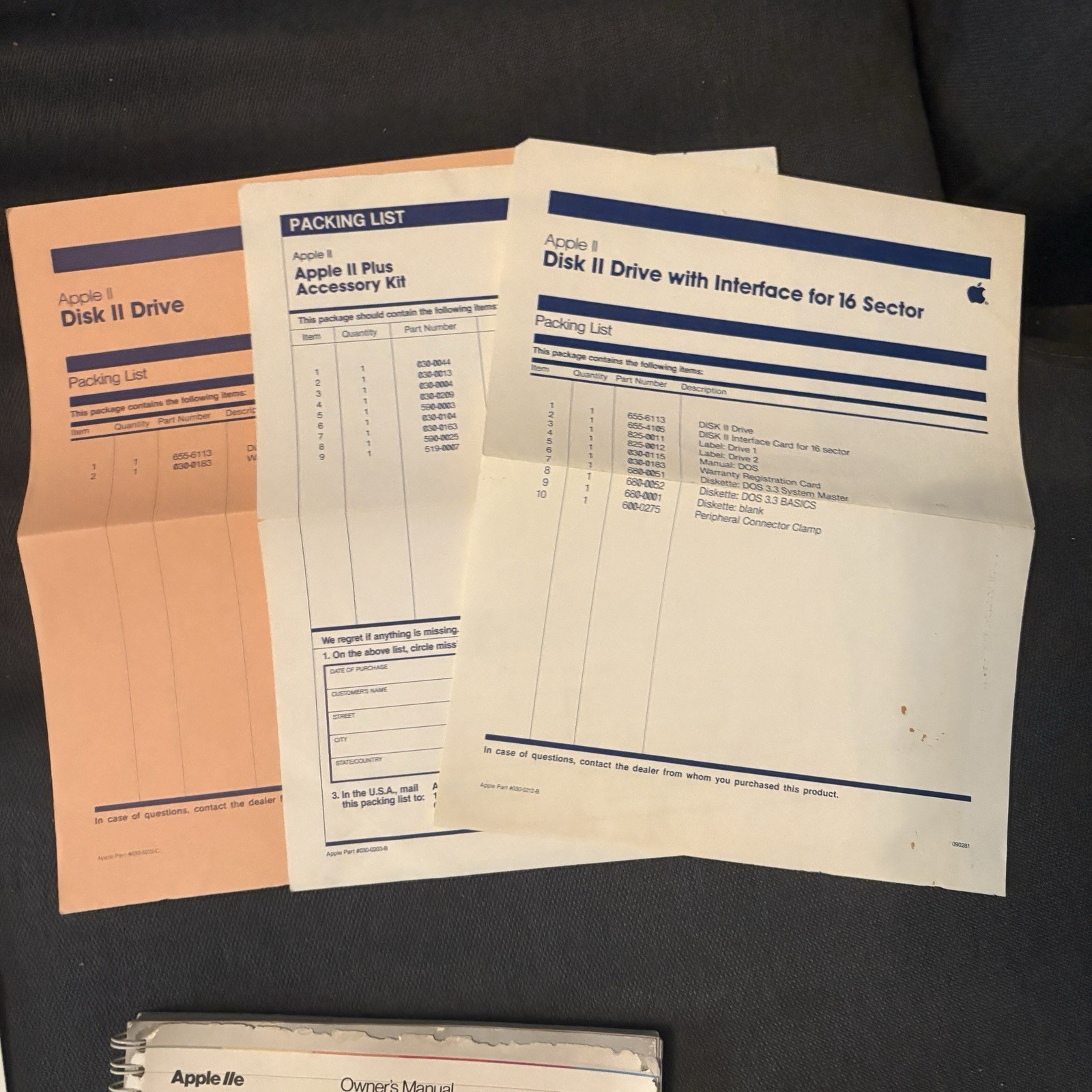 Apple II Software & Manual lot - DOS 3.3; Better Working; Choplifter! - UNTESTED