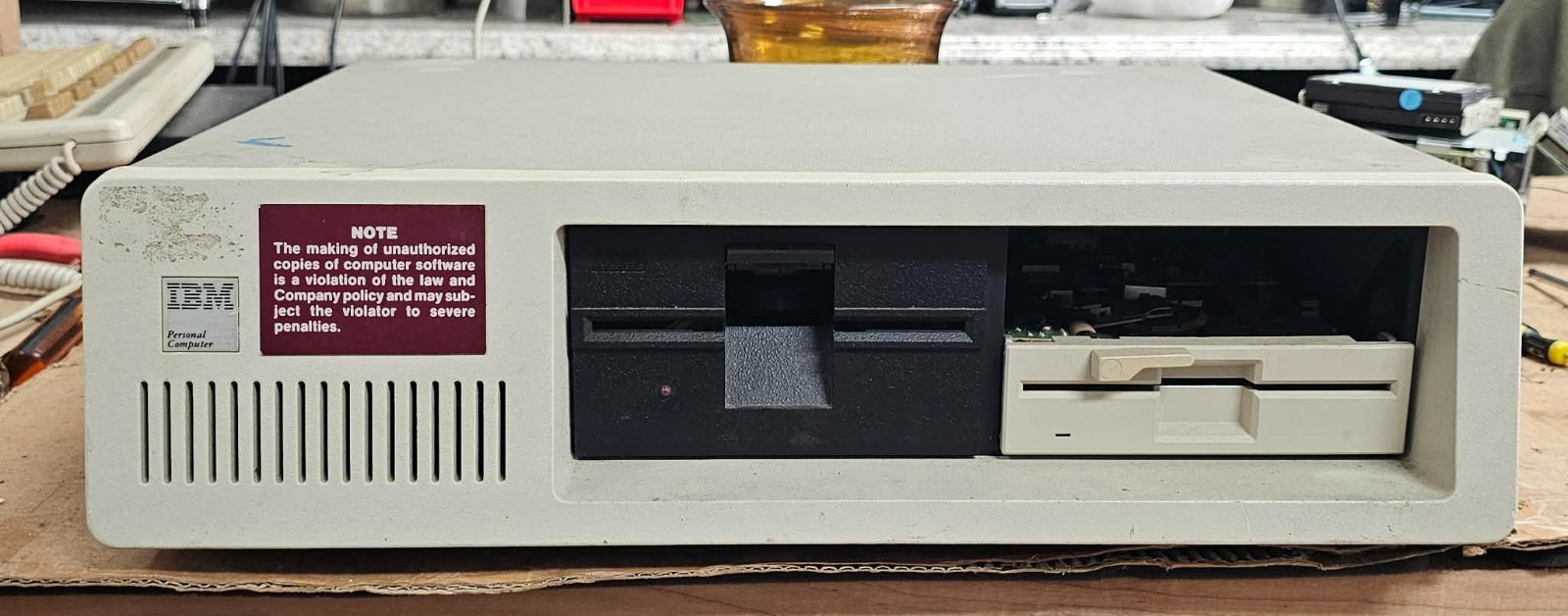 Vintage IBM 5160 Personal Computer Dual Floppy Drives AST RAM Clean & Working