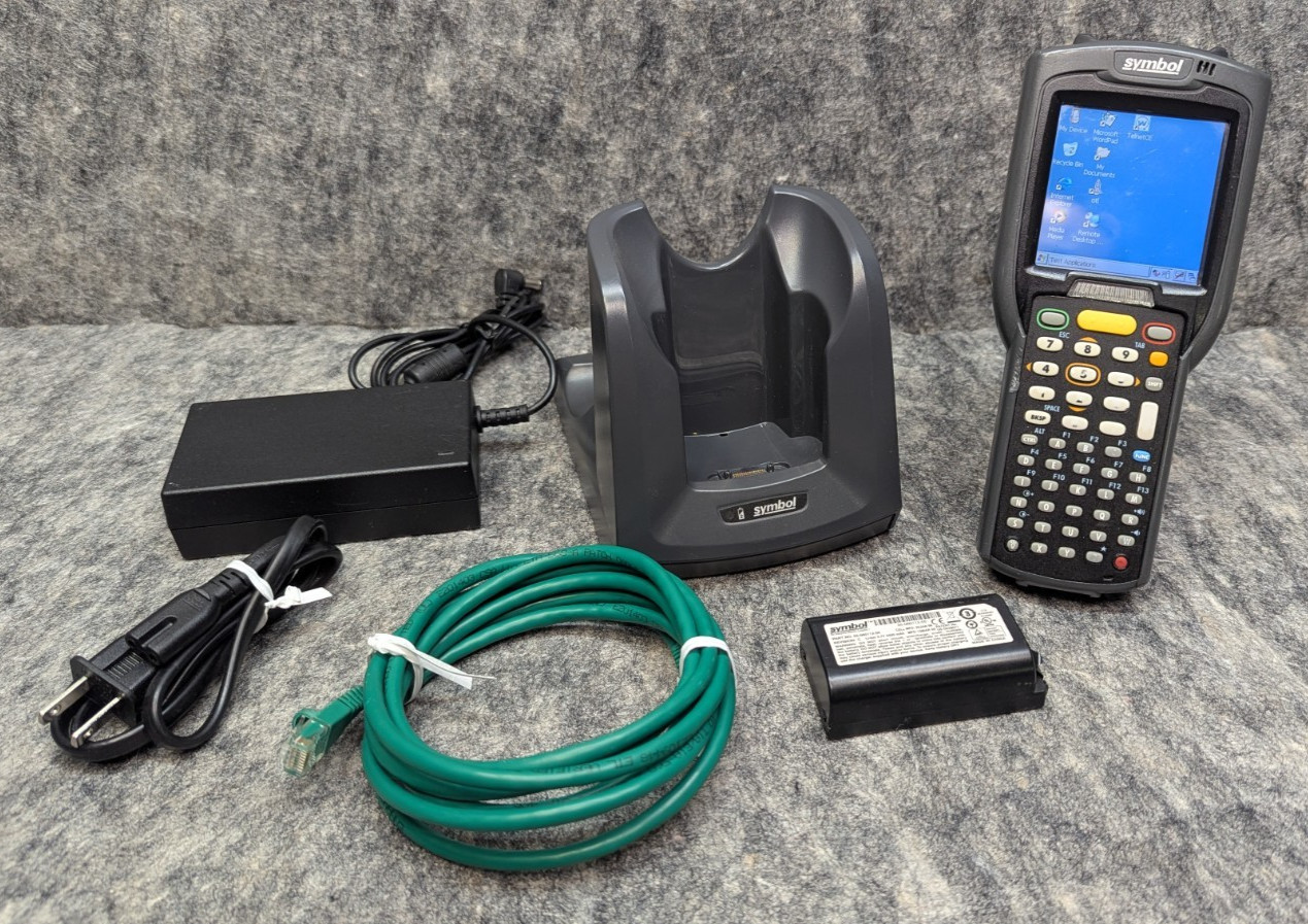 Motorola Symbol MC3090 Laser Barcode Scanner w/Base & Power Cord