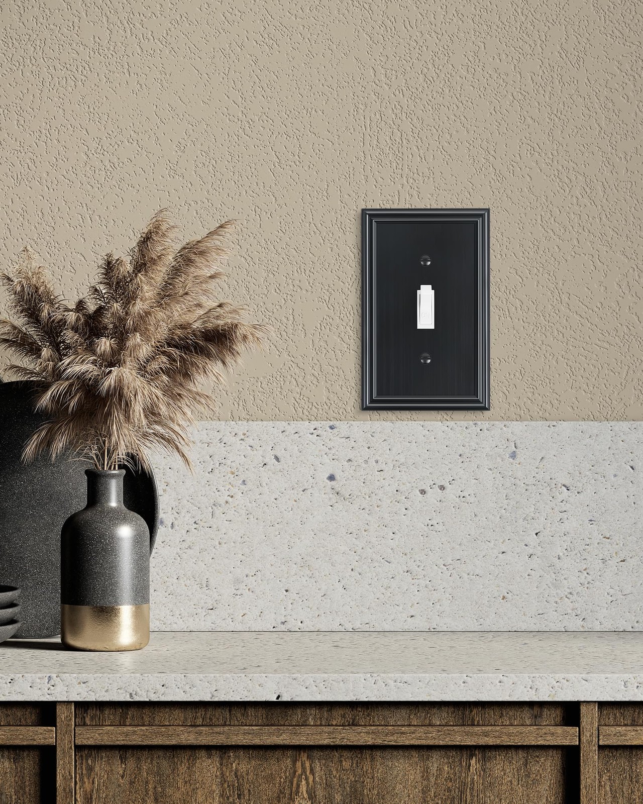 6-Pack Single Toggle Light Switch Cover Plate, Durable Solid Zinc Alloy Decor...