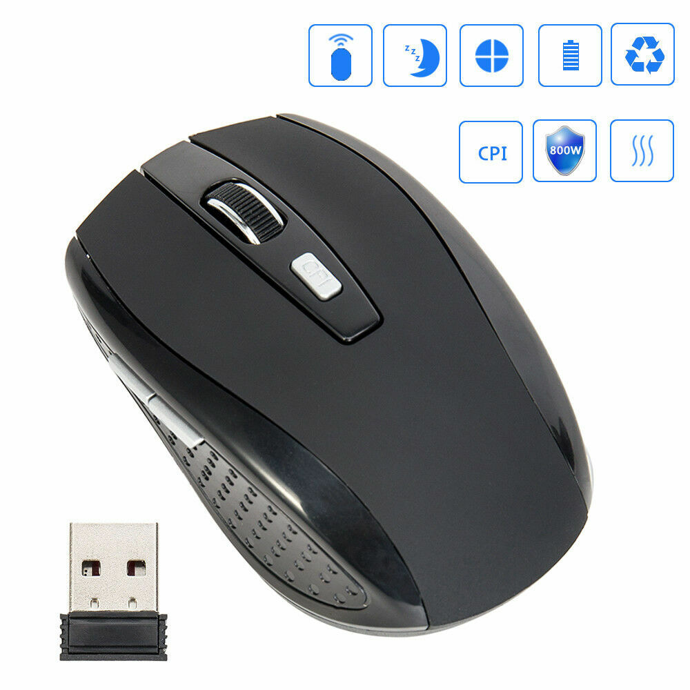 2.4GHz Wireless Optical Mouse Adjustable DPI Cordless Mice + Receiver for Laptop