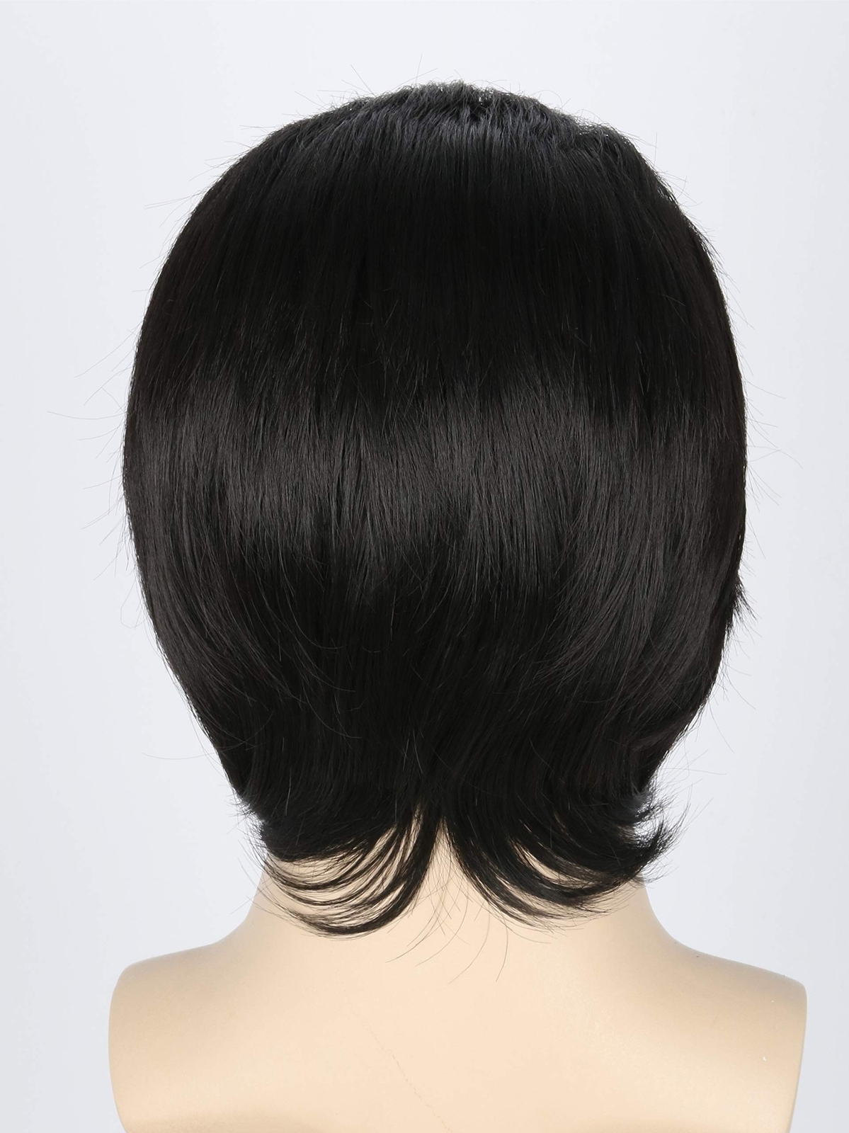 Men's Wigs Black Short Cosplay Halloween Costume Party Wigs Slicked-back Wig ...