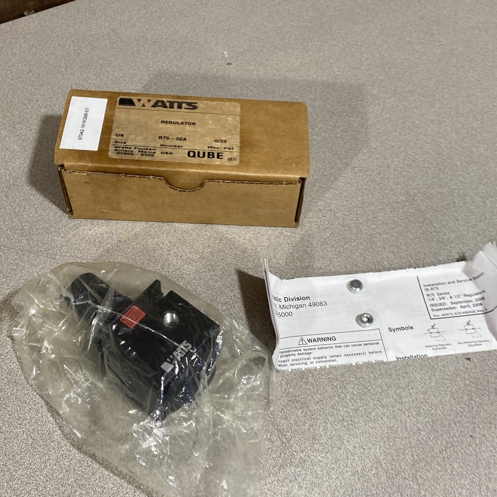 Parker Watts R75-02A Watts Regulator R7502A New In Box!