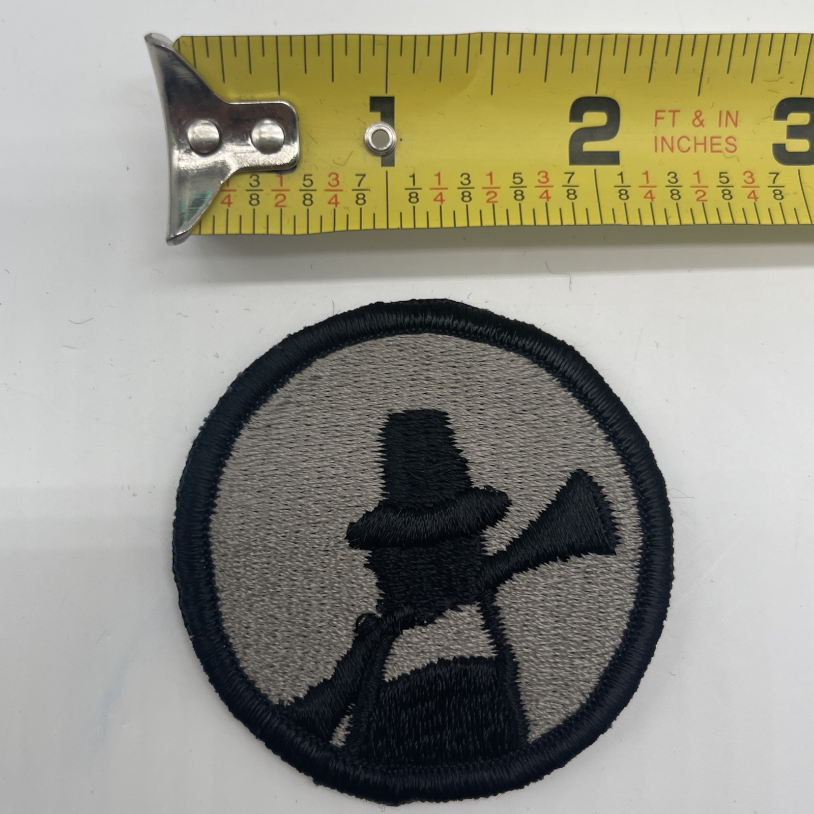 U.S. Military Army 94th Infantry Division Patch Insignia 2.25” Round Black Grey