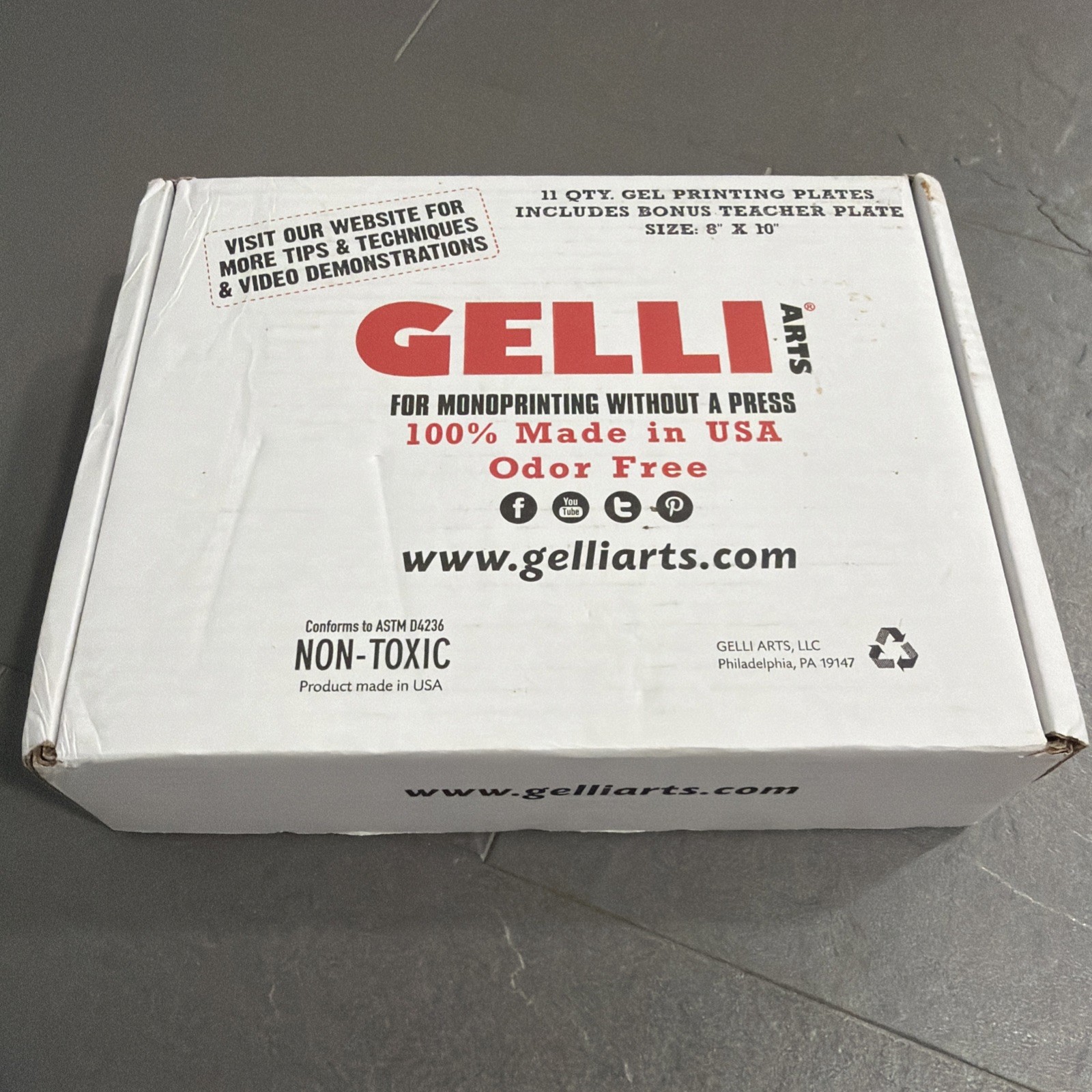 Gelli Arts Gel Printing Plates Pack 11-Qty Reusable 8"x10" For Monoprinting New