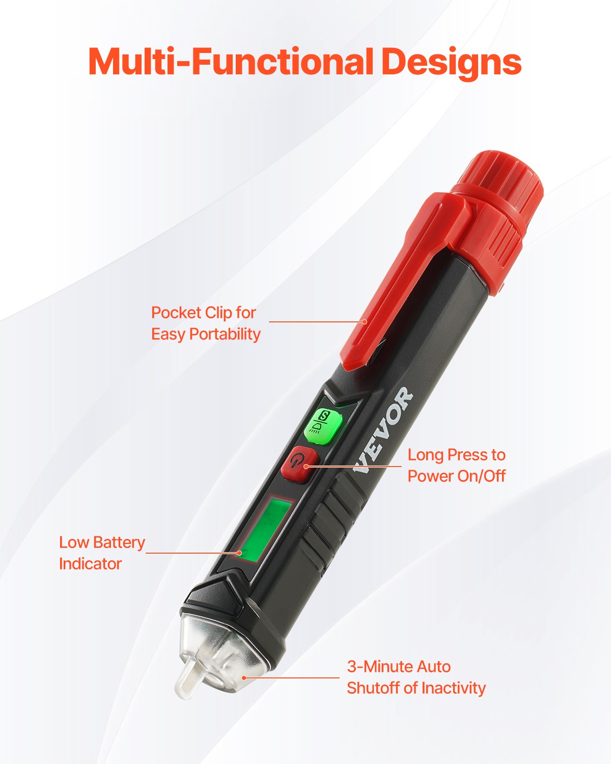 VEVOR Voltage Tester Non-Contact Voltage Tester Pen with Adjustable Sensitivity