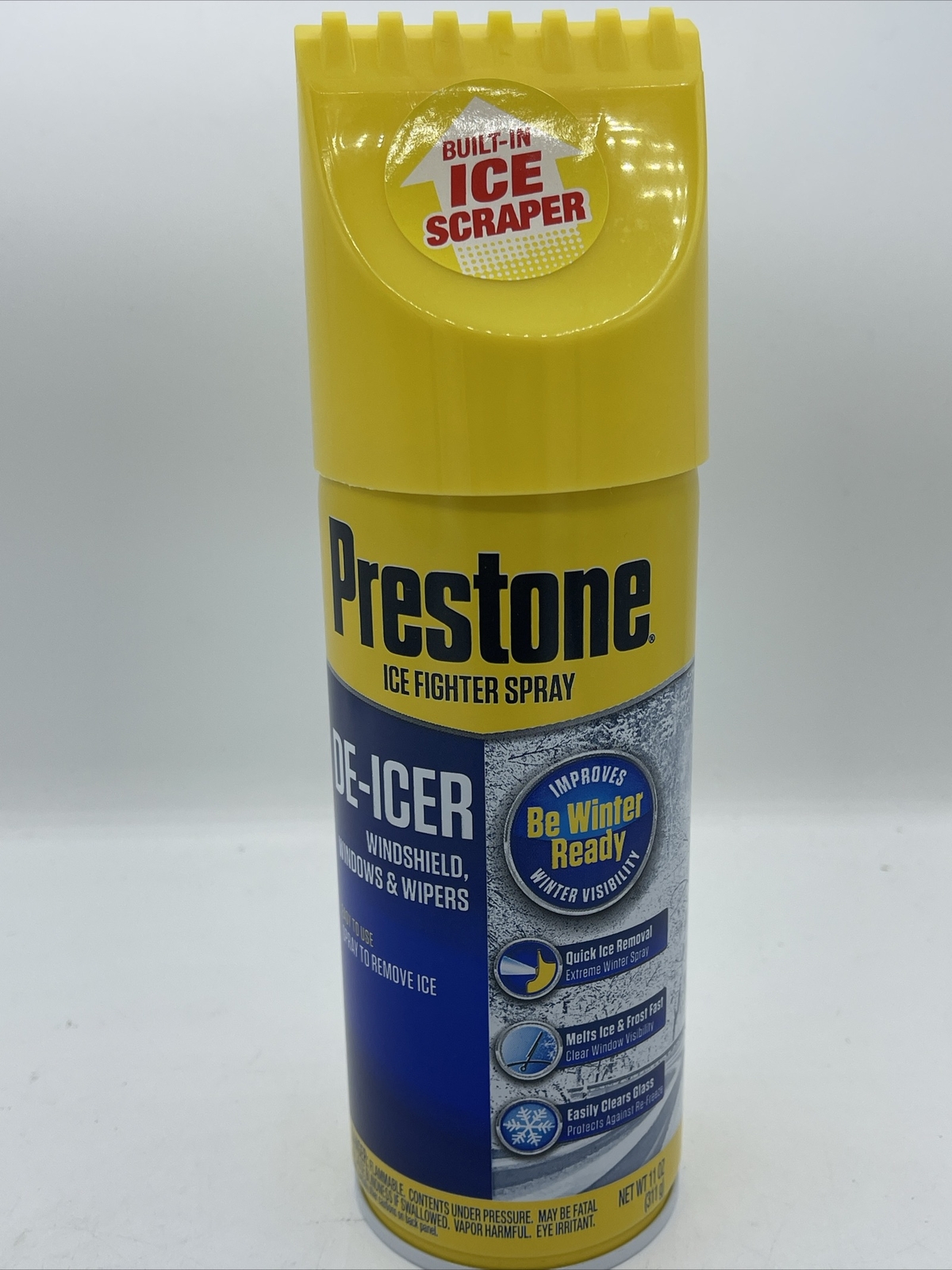 Prestone 11 Oz. Aerosol Windshield De-icer - NEW Deicer Ice Remover Scrapper