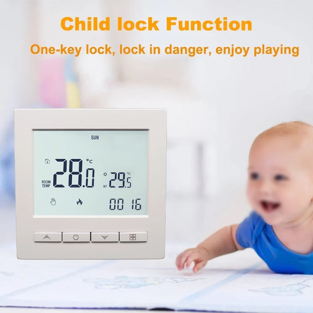 Smart Touch Screen Thermostat for Room and Floor Heating with Scheduling