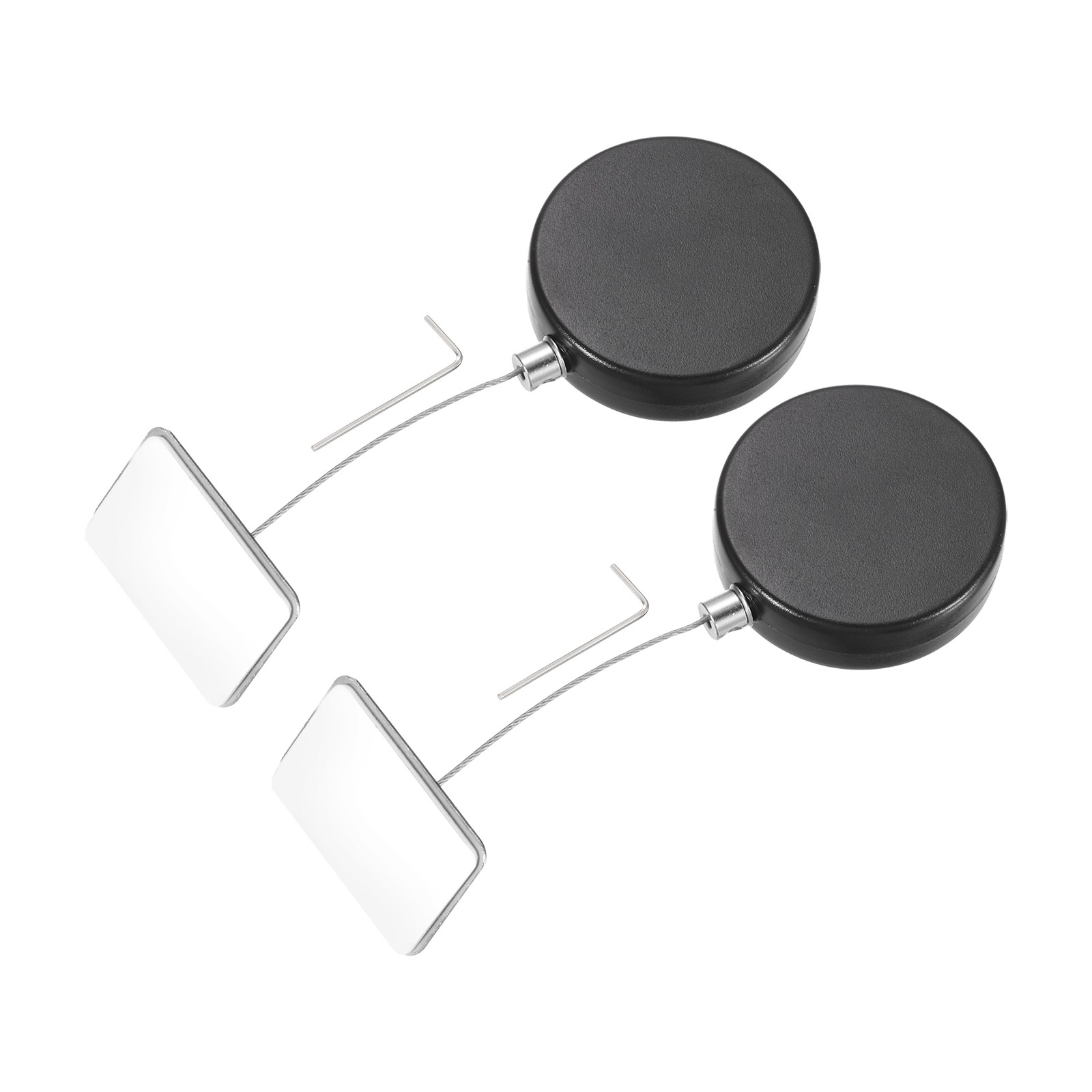 3.3ft Retractable Cable Security Lock with Square Patch Wrench 150 g Black,2Set