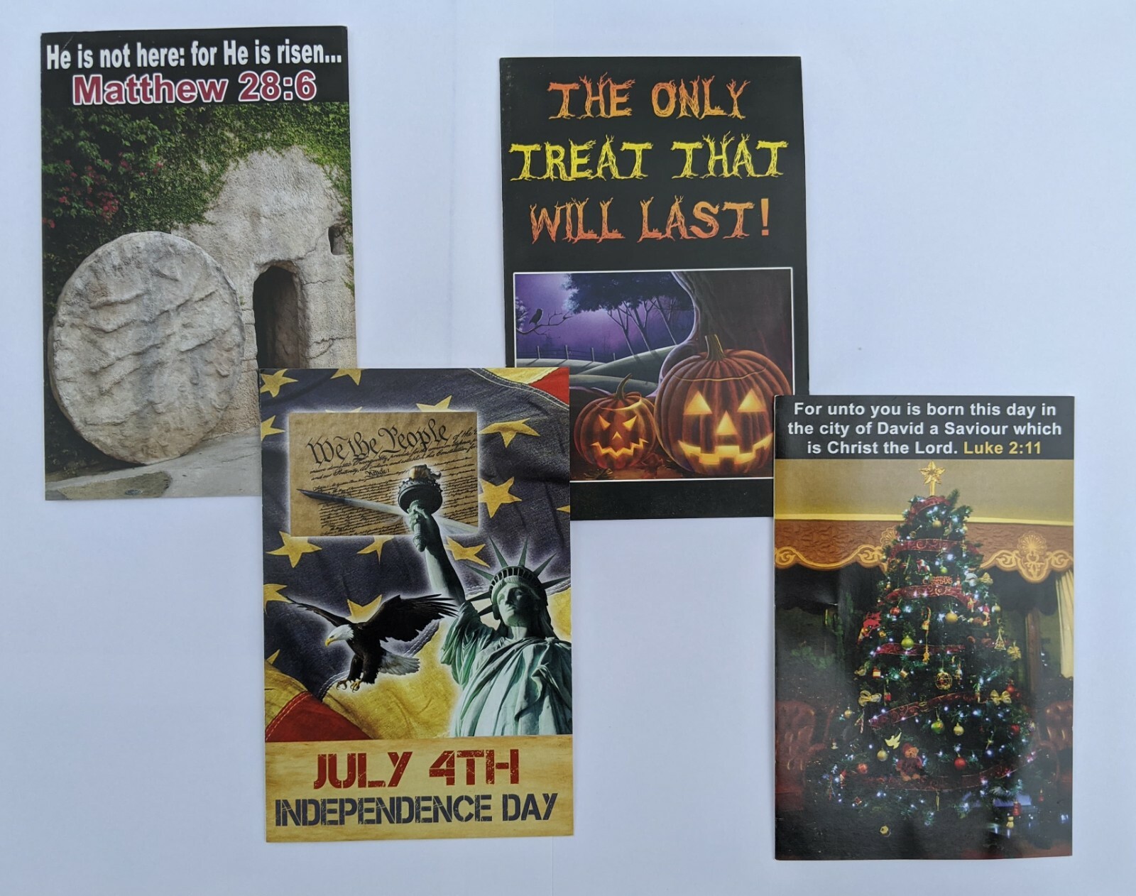 100 Holiday Variety Pack Gospel Tracts! FREE SHIPPING Halloween Christmas Easter