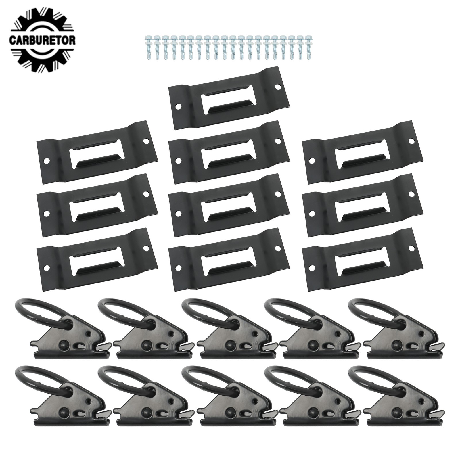 Black 20 Pack Single Slot E Track Mounting Rails W/ Hardware For Trucks Trailer