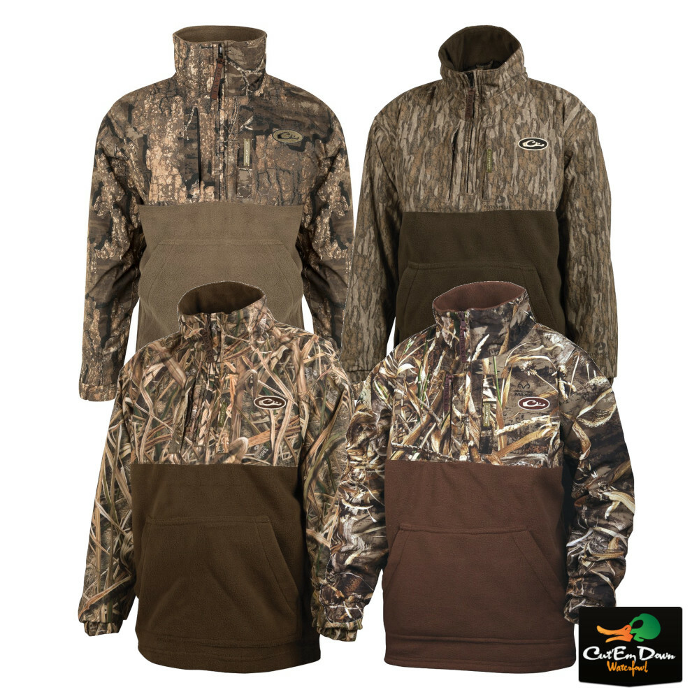 DRAKE WATERFOWL YOUNG GUNS YOUTH MST EQWADER PLUS 1/4 ZIP CAMO COAT PULLOVER